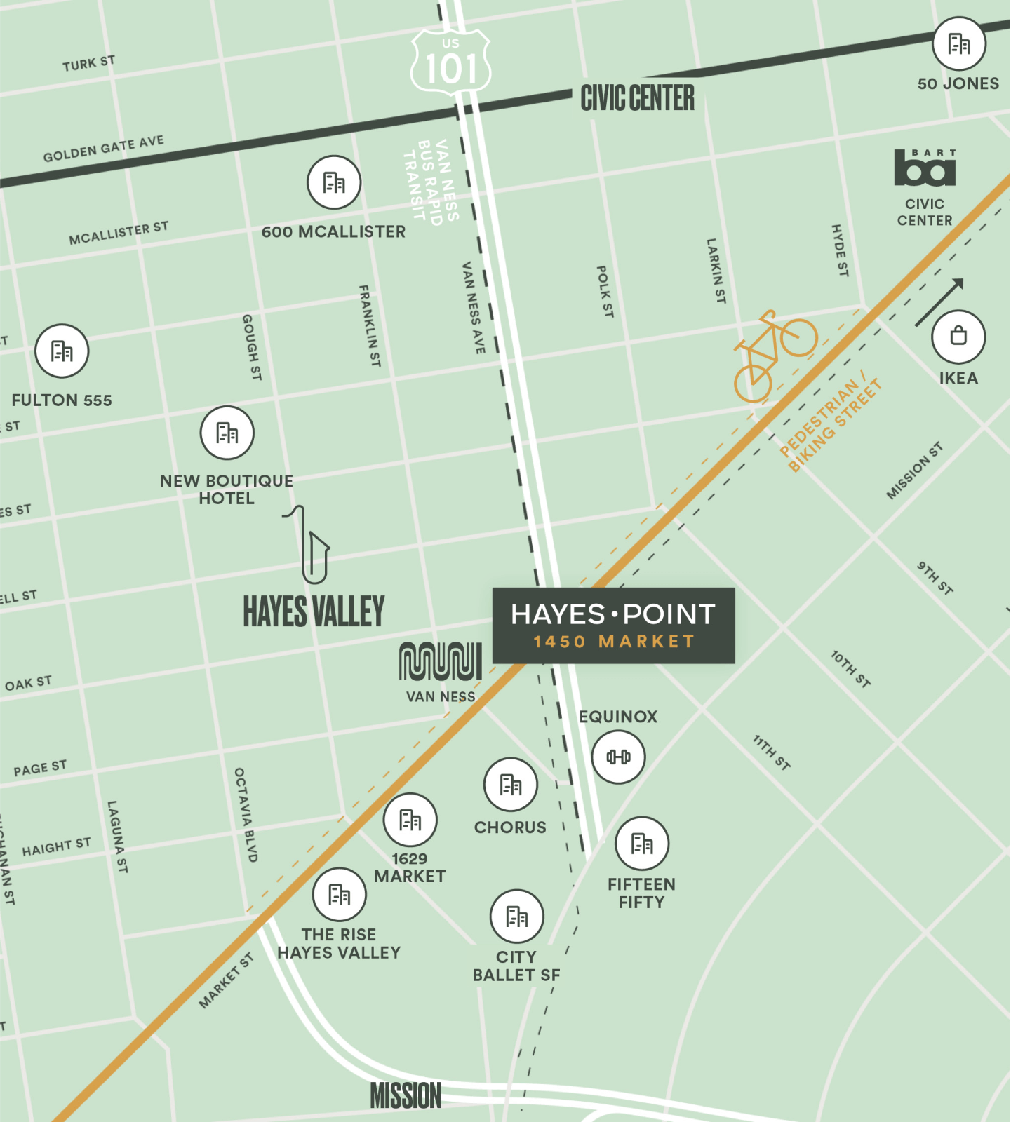 Illustrated map of the neighborhood